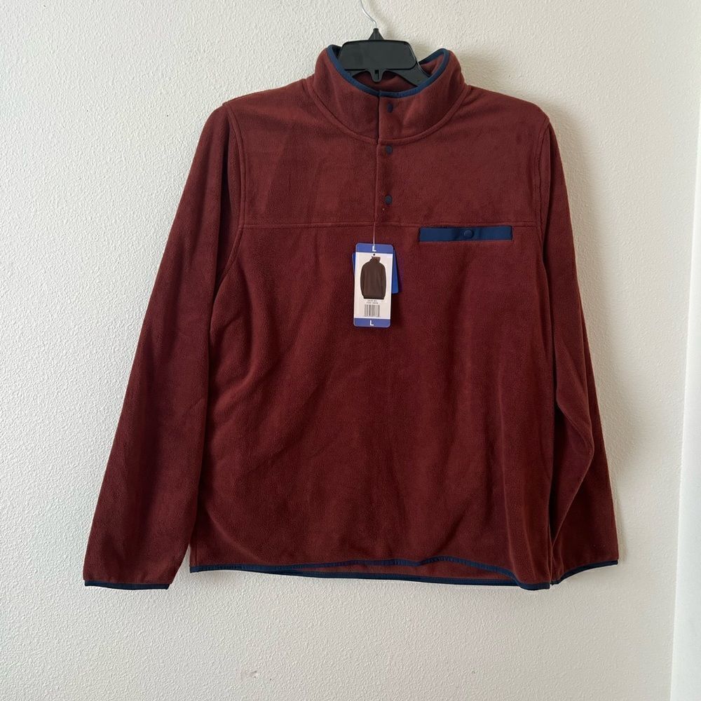 32 Degrees Heat 1/4 Snap Button Long Sleeve Lightweight Micro-Fleece Jacket NWT
